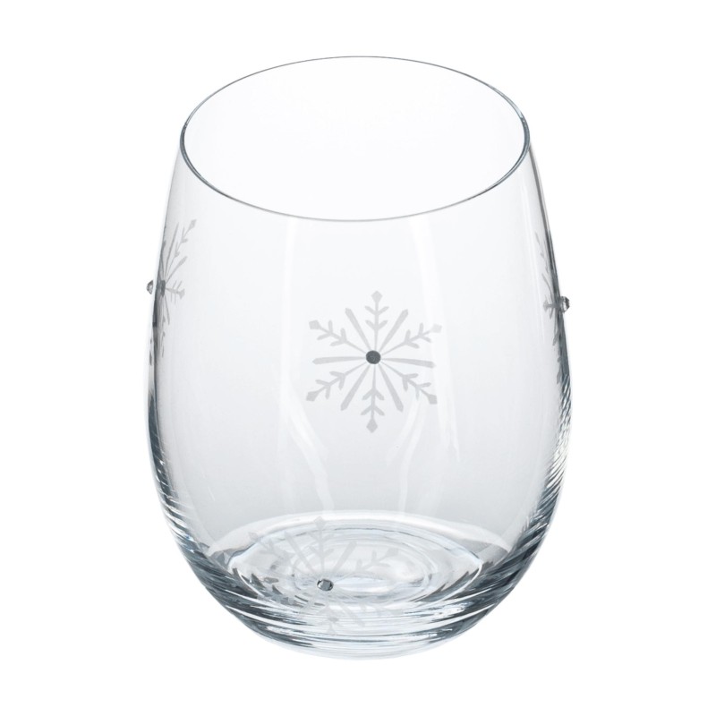 Kondela TEMPO-KONDELA  SNOWFLAKE STRIK, poháre, set 4 ks, s kryštálmi, 530 ml