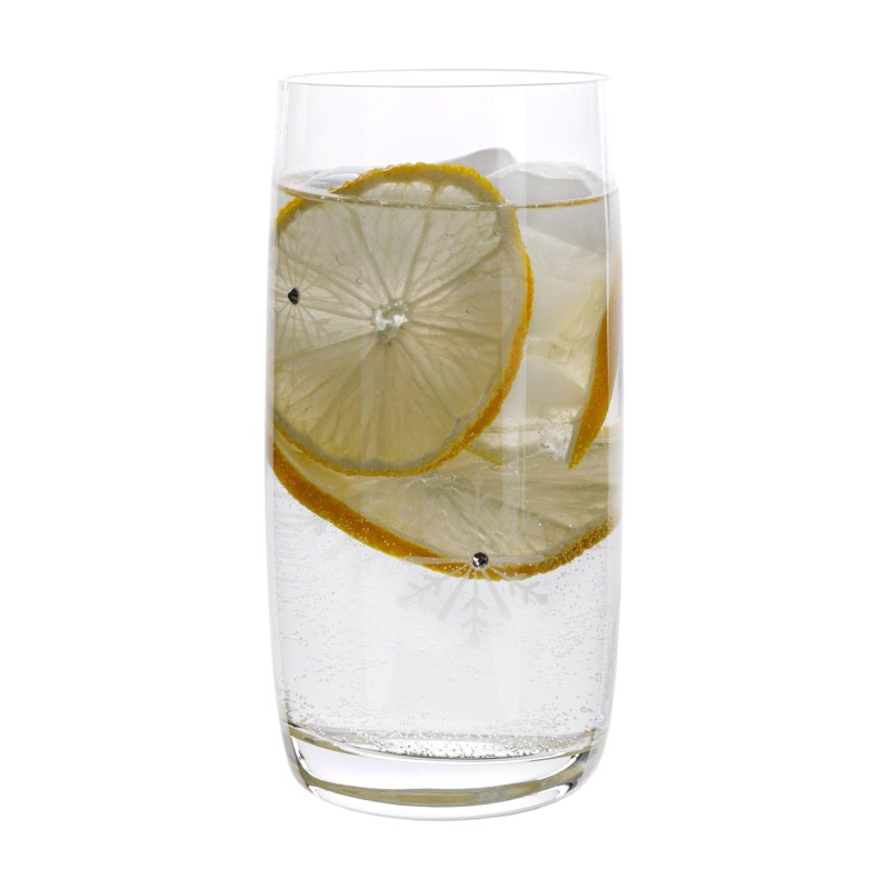 Kondela TEMPO-KONDELA SNOWFLAKE DRINK, poháre na vodu, set 4 ks, s kryštálmi, 460 ml