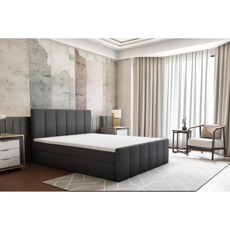 Kondela Boxspringová posteľ, 160x200, sivá, STAR