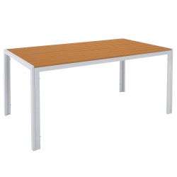Kondela Záhradný stôl, biela oceľ/dub, BONTO