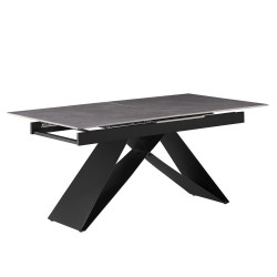 Kondela Jedálenský rozkladací stôl, betón/čierna, 160-200x90 cm, MAJED