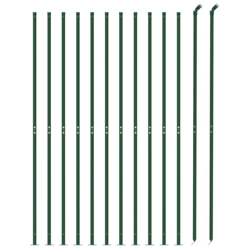 vidaXL Drôtený plot s kotviacimi hrotmi zelený 2,2x25 m
