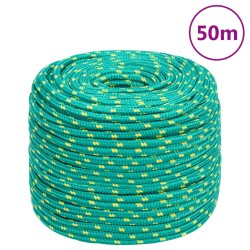vidaXL Lodné lano zelené 8 mm 50 m polypropylén