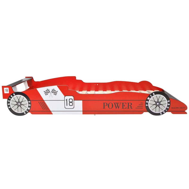 vidaXL Detská posteľ, pretekárske auto 90x200 cm, červená