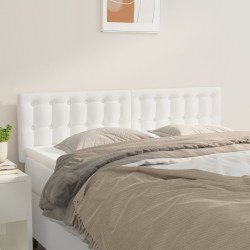 vidaXL Čelá postele 2 ks biele 72x5x78/88 cm umelá koža