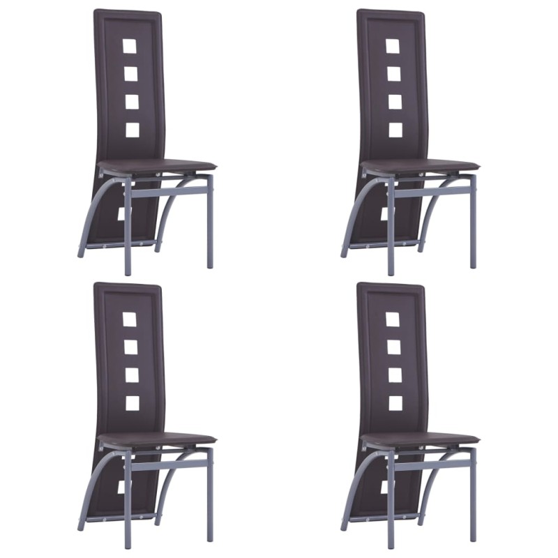  vidaXL Jedálenské stoličky 4 ks hnedé umelá koža
