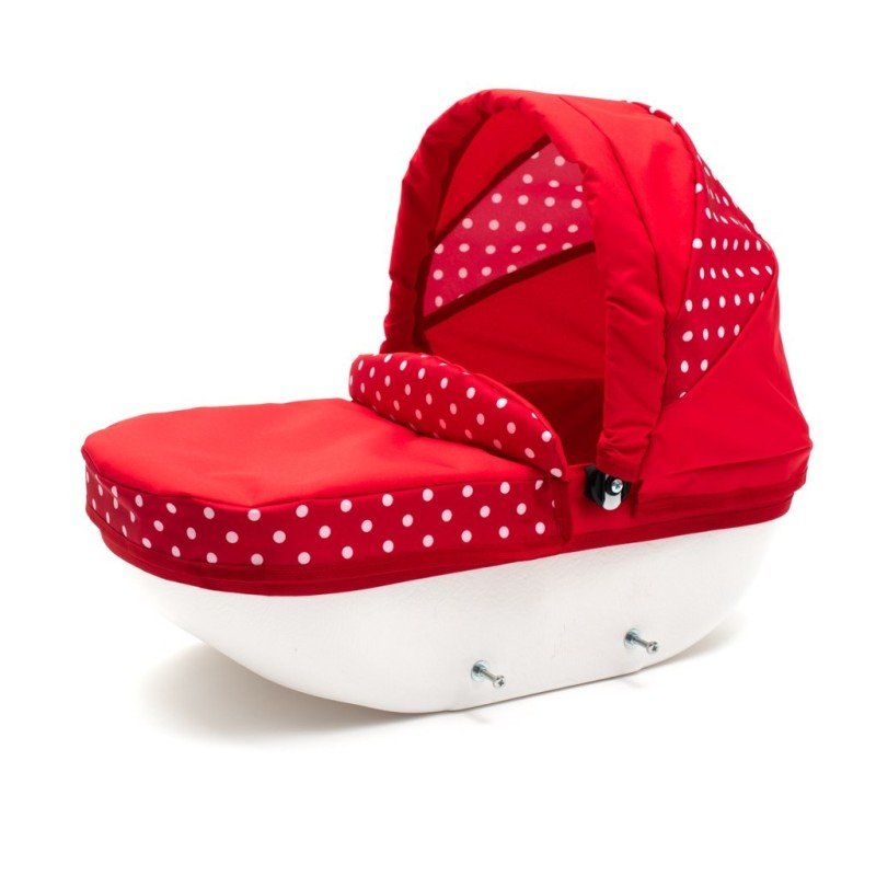 Detský kočík pre bábiky New Baby COMFORT červený s bodkami