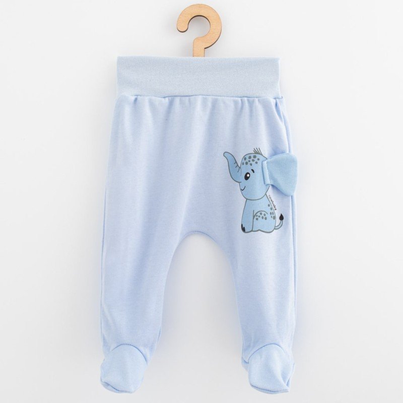 Dojčenské bavlnené polodupačky New Baby Happy Elephant blue