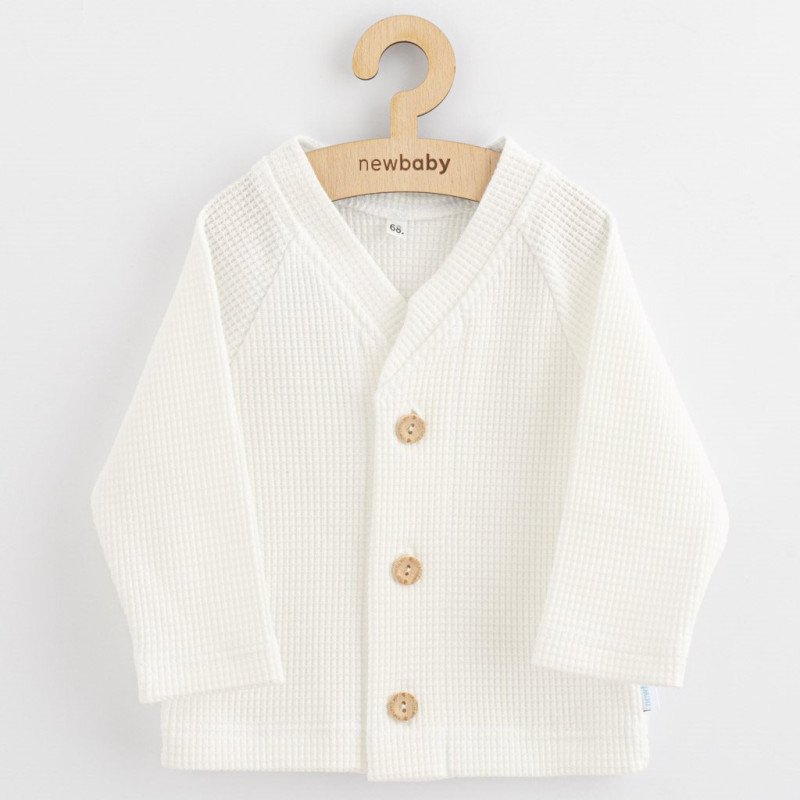 Dojčenský kabátik na gombíky New Baby Luxury clothing Oliver biely