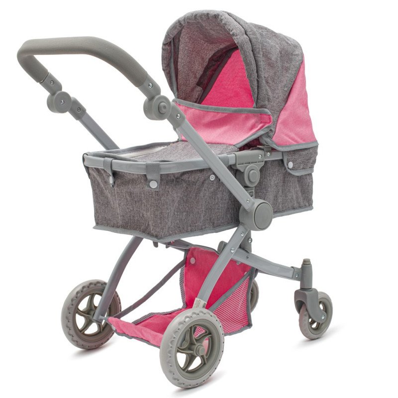 Kočík pre bábiky 2v1 Baby Mix Sophie pink-grey