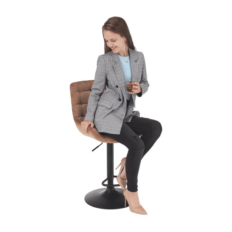 Kondela Barová stolička, hnedá Velvet látka, CHIRO
