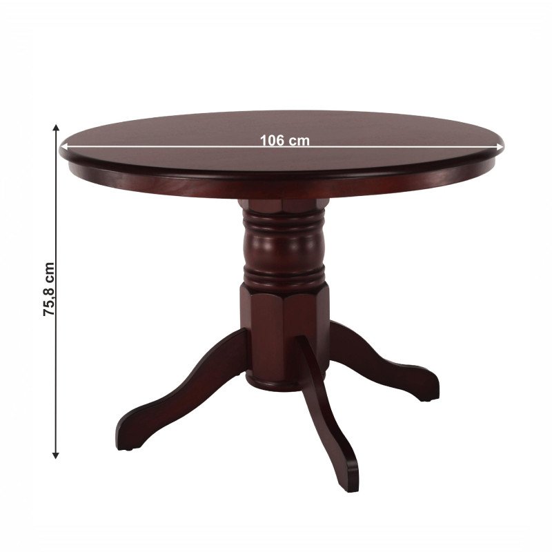Kondela Jedálenský stôl, okrúhly, gaštan, priemer 106 cm, TABLOS