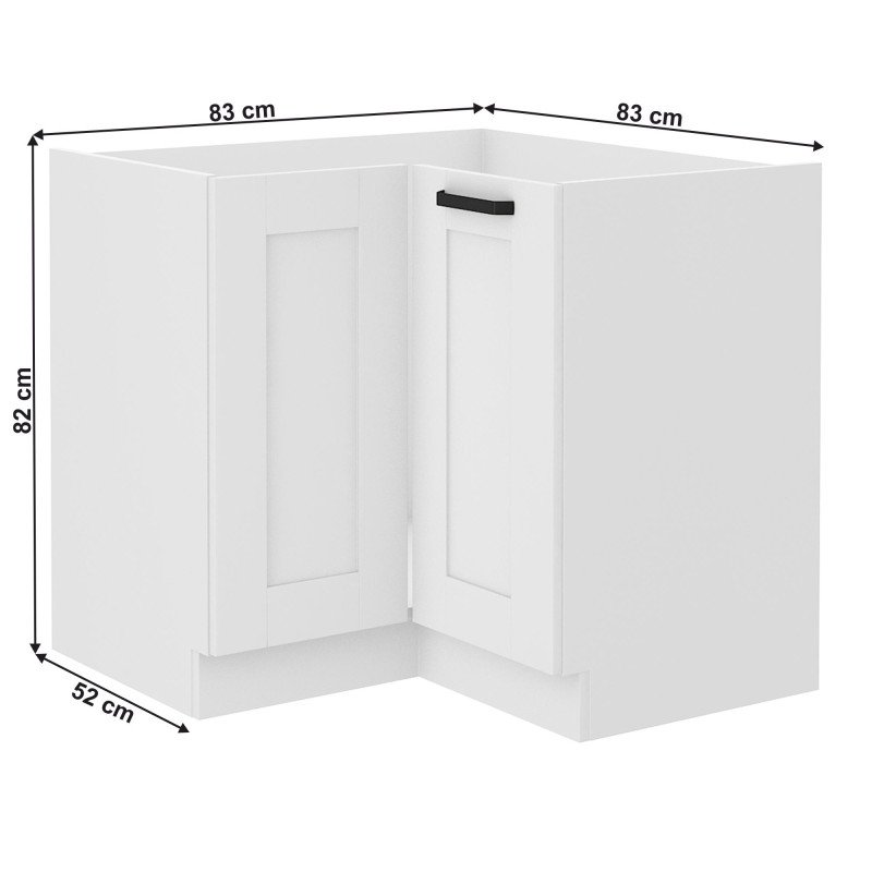 Kondela Rohová spodná skrinka, biela, LULA 89x89 ND 1F BB