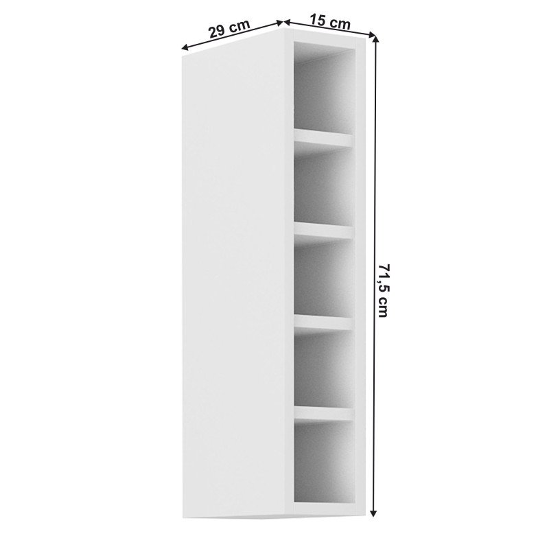 Kondela Horná policová skrinka, biela,  LULA 15 G-72 OTW