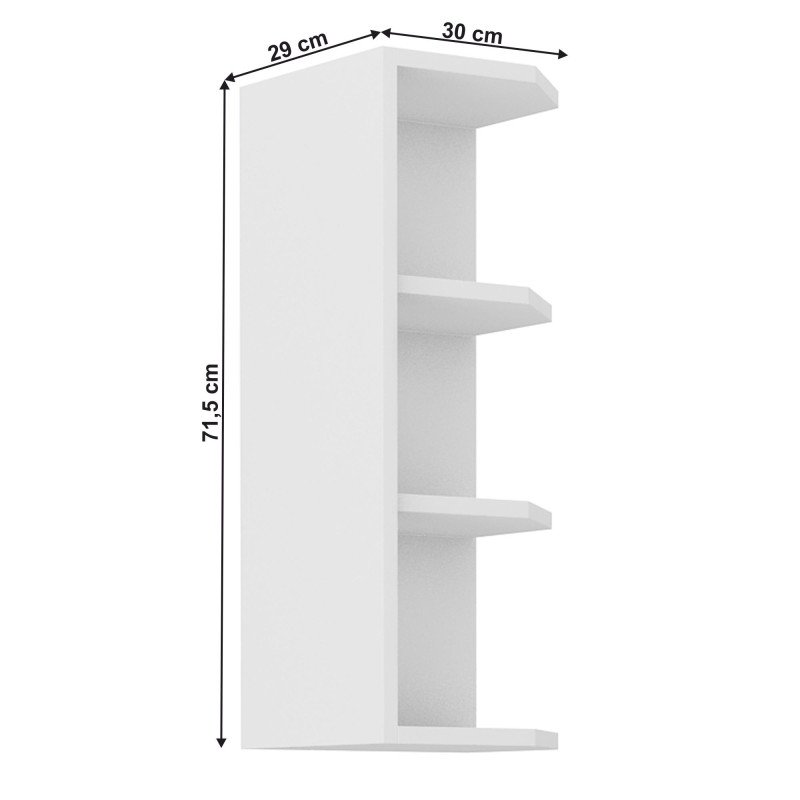 Kondela Horná policová skrinka, biela, LULA 30 G-72 ZAK BB