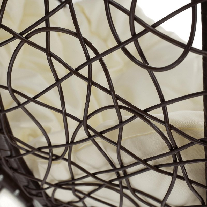 Kondela Závesné dvojkreslo, hnedá/krémová, DALVEA 2 NEW