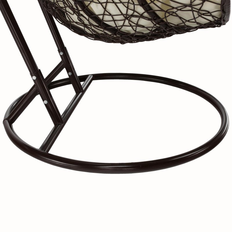 Kondela Závesné dvojkreslo, hnedá/krémová, DALVEA 2 NEW