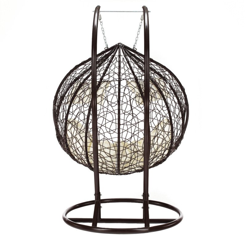 Kondela Závesné dvojkreslo, hnedá/krémová, DALVEA 2 NEW