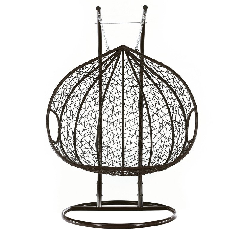 Kondela Závesné dvojkreslo, hnedá/krémová, DALVEA 2 NEW