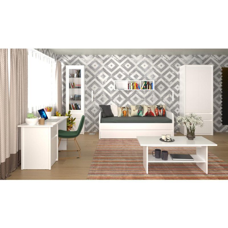 Kondela Posteľ 2S, 90x200 biela, ERODIN