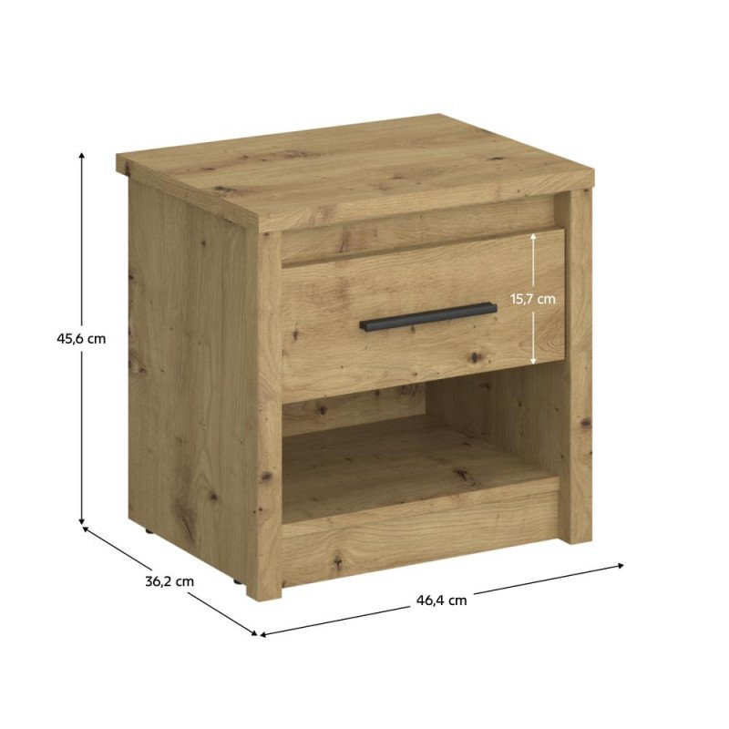 Kondela Nočný stolík 1S, dub artisan, AIRON