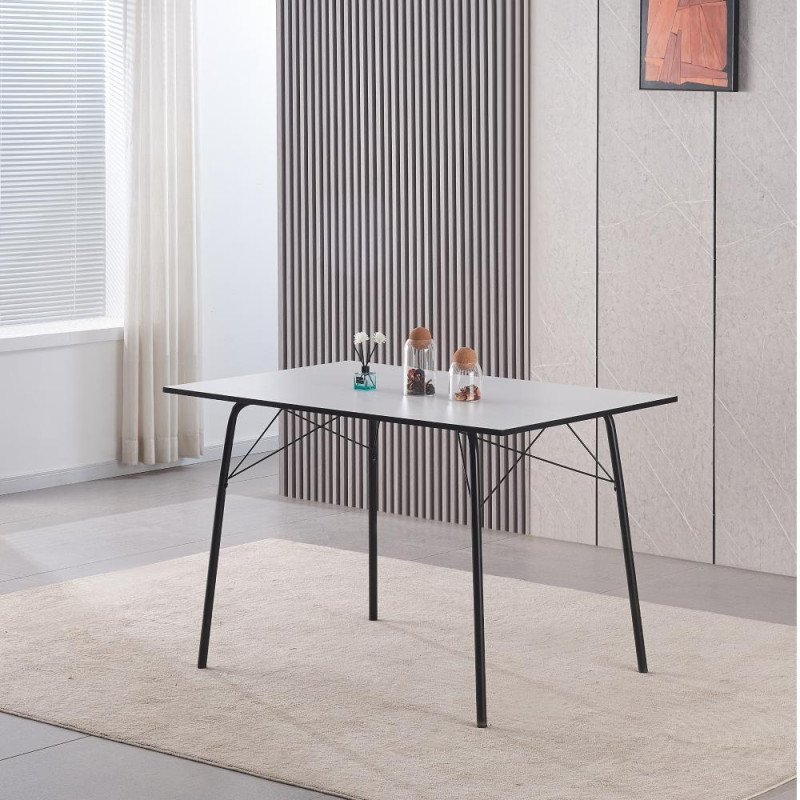 Kondela Jedálenský stôl, biela/čierna, 120x75x75 cm, NALAK TYP 2