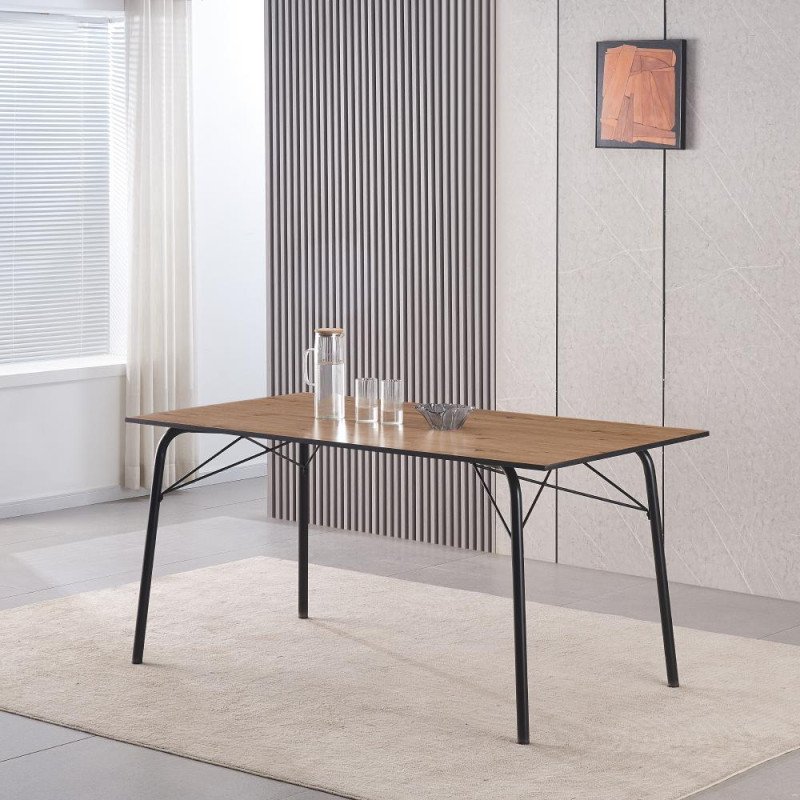 Kondela Jedálenský stôl, dub artisan/čierna, 160x80x75 cm, NALAK TYP 3 Kondela Jedálenský stôl, dub artisan/čierna, 160x80x75 cm, NALAK TYP 3