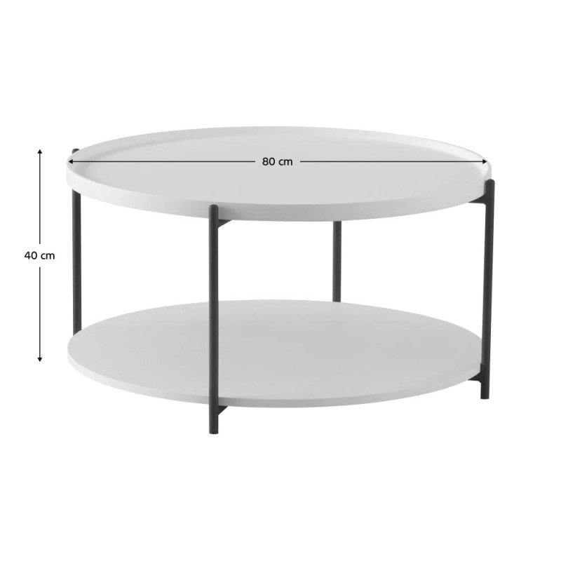 Kondela Konferenčný stolík, biela/čierna, LAPIS