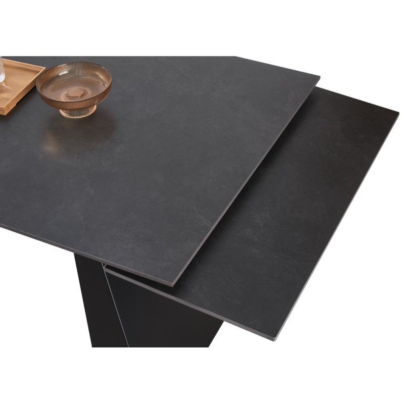 Kondela Jedálenský rozkladací stôl, grafit/čierna, 160-240,5x90 cm, SALAL