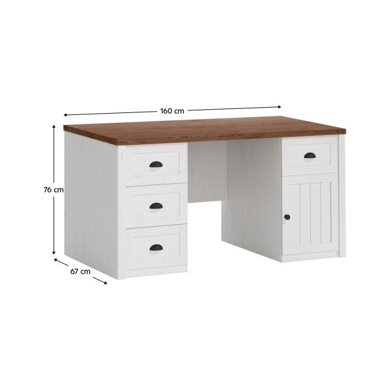 Kondela PC stôl, sosna andersen/dub lefkas, PROVANCE B1