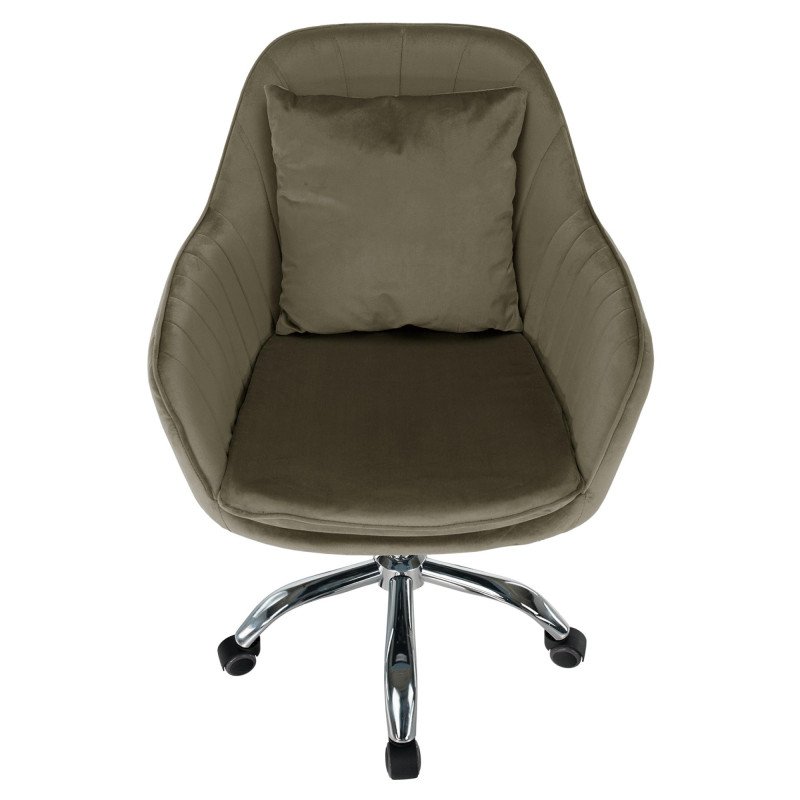 Kondela Kancelárske kreslo, sivohnedá Taupe Velvet látka/chróm, KLIAN