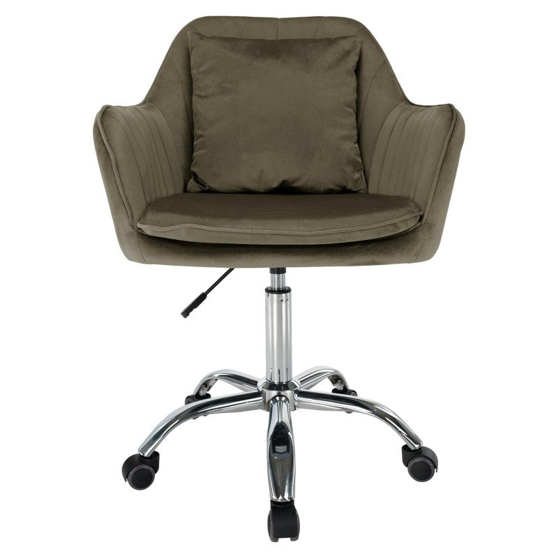 Kondela Kancelárske kreslo, sivohnedá Taupe Velvet látka/chróm, KLIAN