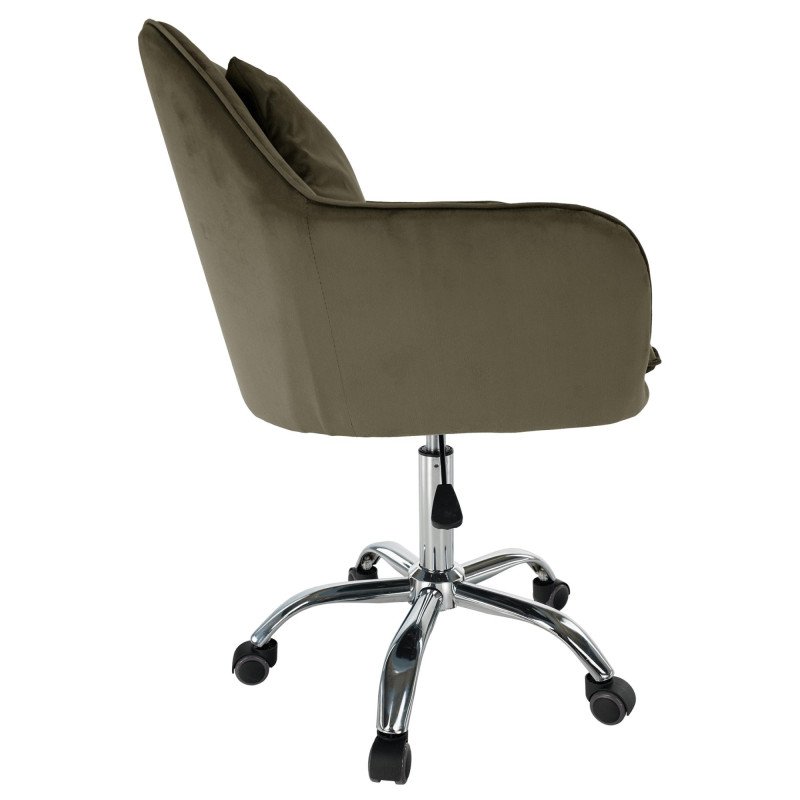 Kondela Kancelárske kreslo, sivohnedá Taupe Velvet látka/chróm, KLIAN