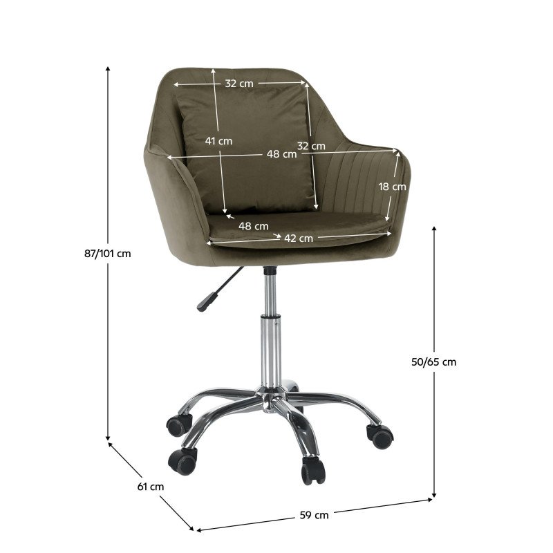 Kondela Kancelárske kreslo, sivohnedá Taupe Velvet látka/chróm, KLIAN