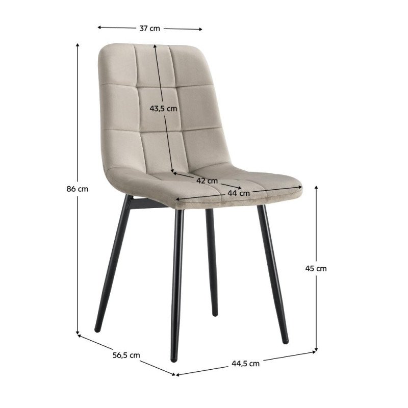 Kondela Stolička, sivohnedá Taupe Velvet látka/čierna, RAMITA TYP 3