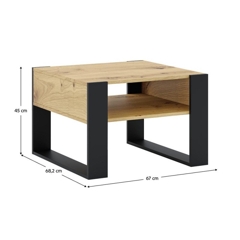 Kondela Konferenčný stolík, dub artisan/čierna, CARA 2