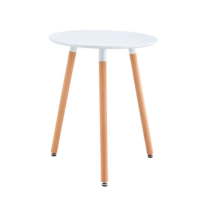 Kondela Jedálenský stôl, biela/buk, priemer 60 cm, ELCAN NEW TYP 1