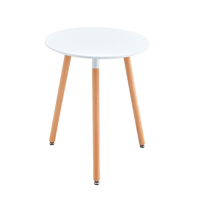 Kondela Jedálenský stôl, biela/buk, priemer 60 cm, ELCAN NEW TYP 1