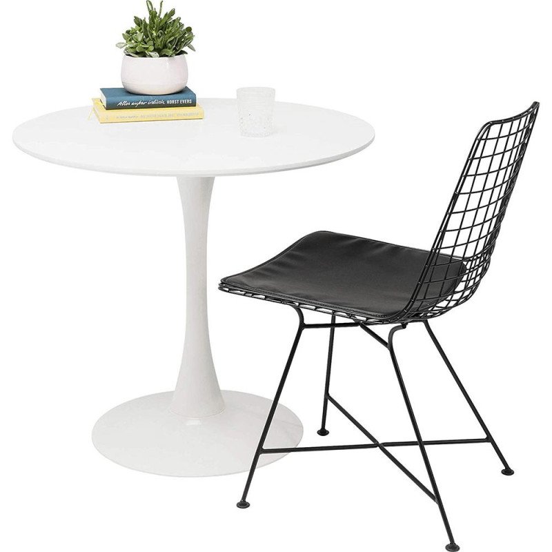 Kondela Jedálenský stôl, okrúhly, biela matná, priemer 80 cm, REVENTON NEW