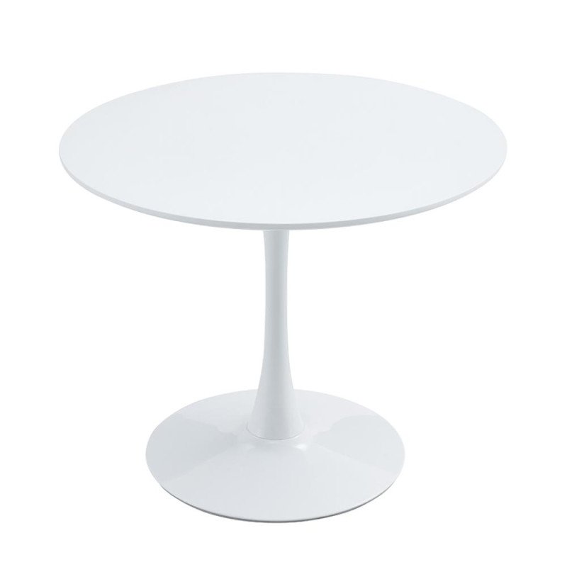 Kondela Jedálenský stôl, okrúhly, biela matná, priemer 80 cm, REVENTON NEW