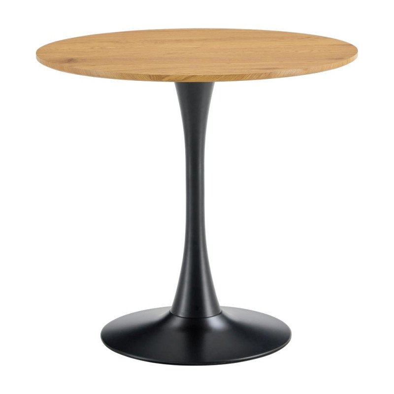 Kondela Jedálenský stôl, okrúhly, dub/čierna, priemer 110 cm, REVENTON NEW