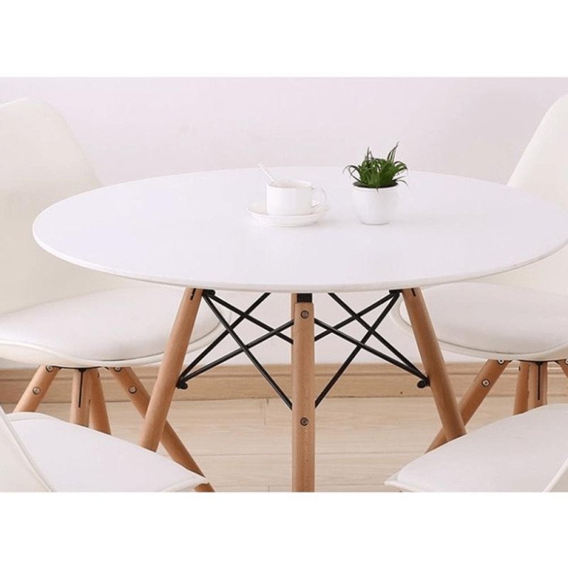 Kondela Jedálenský stôl,  biela/buk, priemer 80 cm, GAMIN 2 NEW 80 Kondela Jedálenský stôl,  biela/buk, priemer 80 cm, GAMIN 2 NEW 80