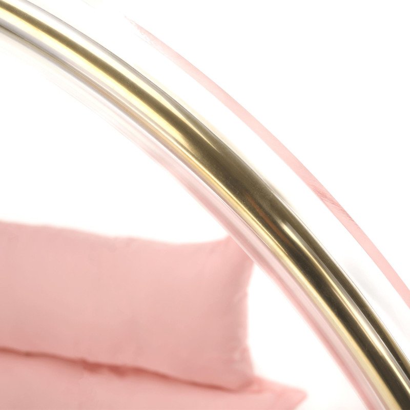 Kondela Závesné kreslo, transparentná/zlatá/ružová, BUBBLE NEW TYP 1
