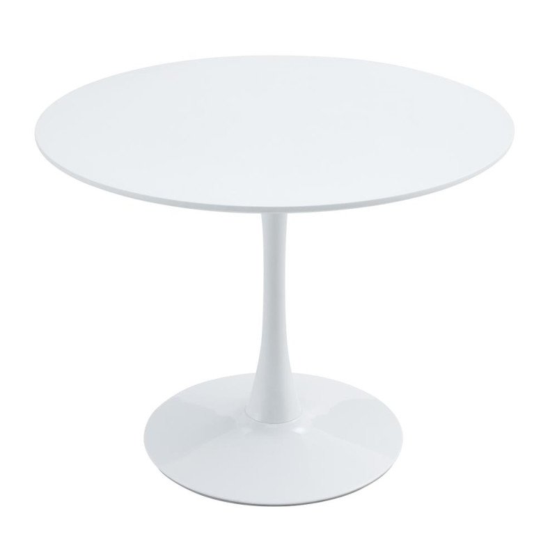 Kondela Jedálenský stôl, okrúhly, biela matná, priemer 110 cm, REVENTON NEW