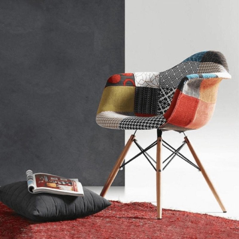 Kondela Kreslo, patchwork/buk, TOBO 4 NEW