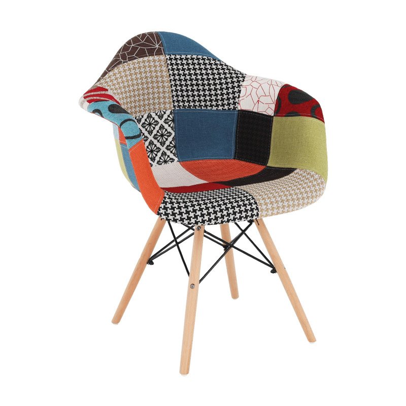 Kondela Kreslo, patchwork/buk, TOBO 4 NEW