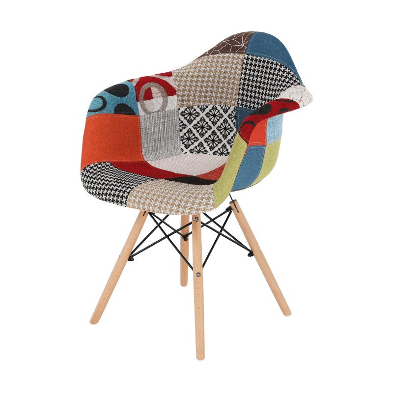 Kondela Kreslo, patchwork/buk, TOBO 4 NEW