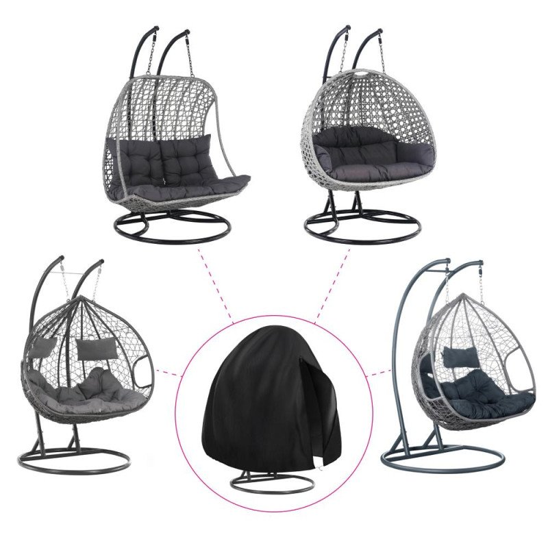 Kondela Ochranný obal na závesné dvojkreslo, čierna, KRYTO TYP 2