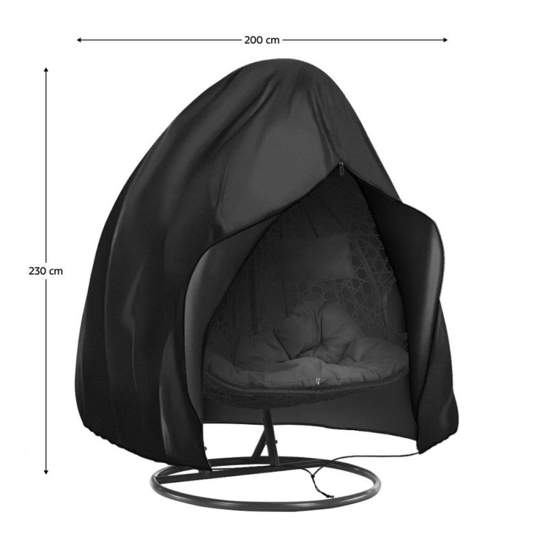 Kondela Ochranný obal na závesné dvojkreslo, čierna, KRYTO TYP 2