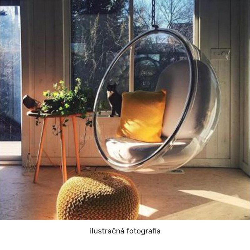 Kondela Závesné kreslo, transparentná/zlatá/biela, BUBBLE NEW TYP 1
